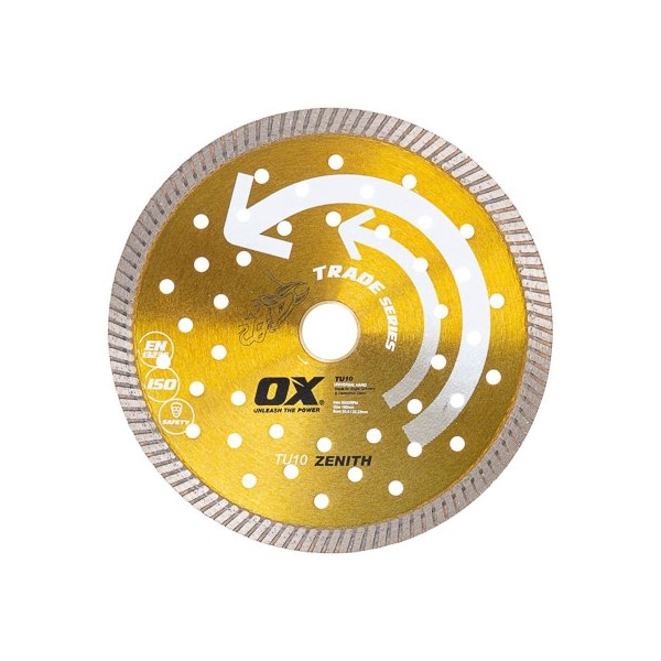 Ox Tools Trade Turbo Universal/Hard Diamond Blade, Diameter: 7" / 180mm, Bore: DM-7/8" - 5/8" / 22mm - 15mm OX-TU10-7 - main